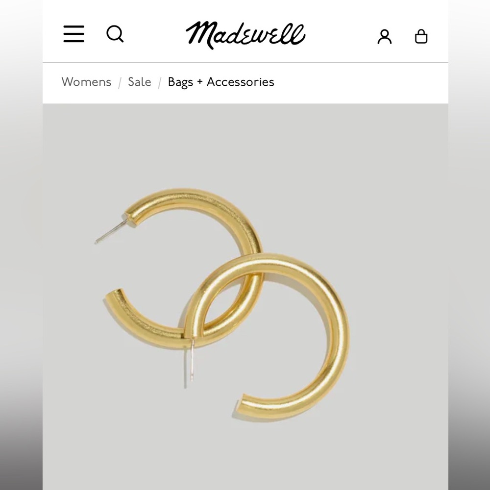 Madewell Chunky Large Gold Hoop Earrings